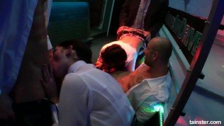 Bi pornstar clubbers fucks in public