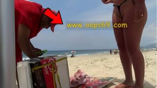 Wife Wearing Bikini Teasing Strangers At Beach